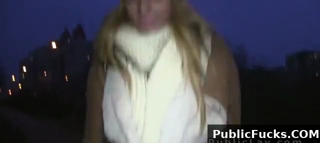 Czech Blonde Banged Outdoor Pov In Her Coat