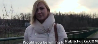 Czech Student Pays Blonde For Public Sex
